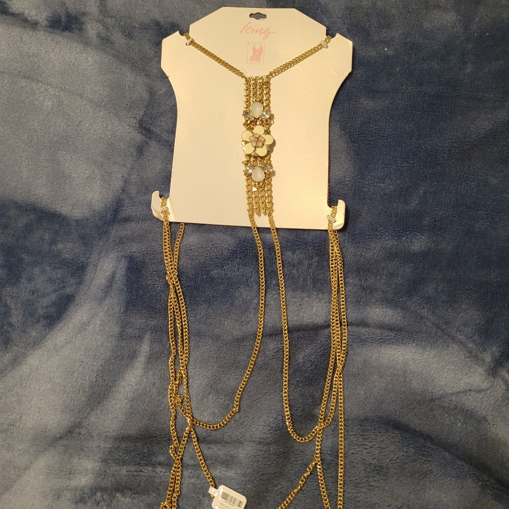 NWT Body Chain Flower & Rhinestones - Picture 2 of 3